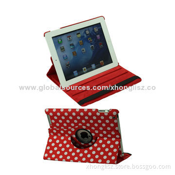 High Quality 360 Angle Rotating Holster, PU Leather Case for iPad 3, OEM & ODM are Available